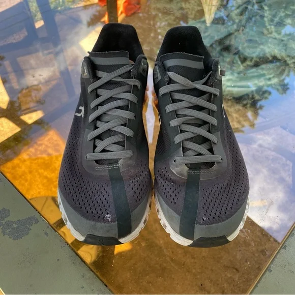 On Running Women's Black and White Sneakers - Picture 2 of 5